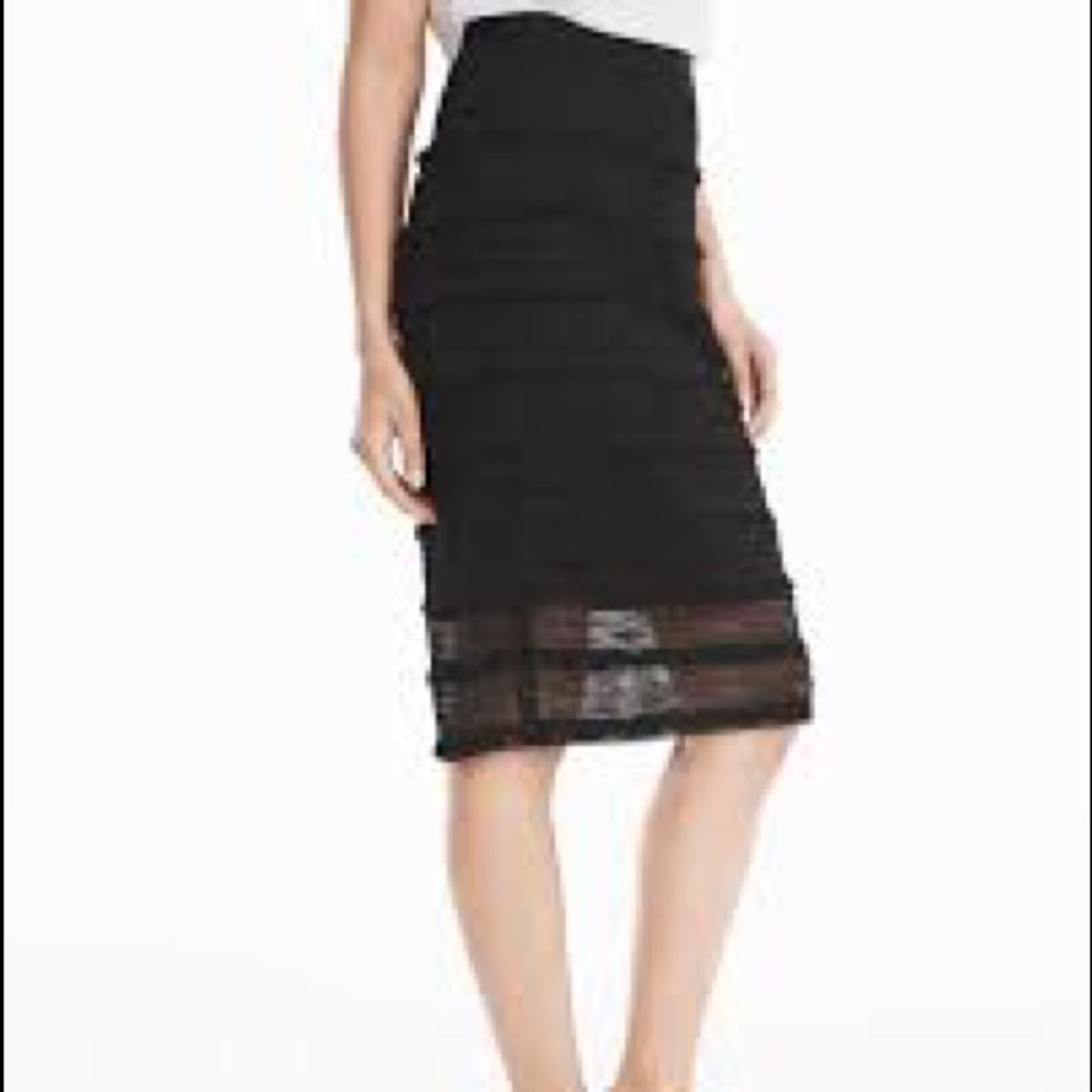 WHBM black flapper style pencil skirt